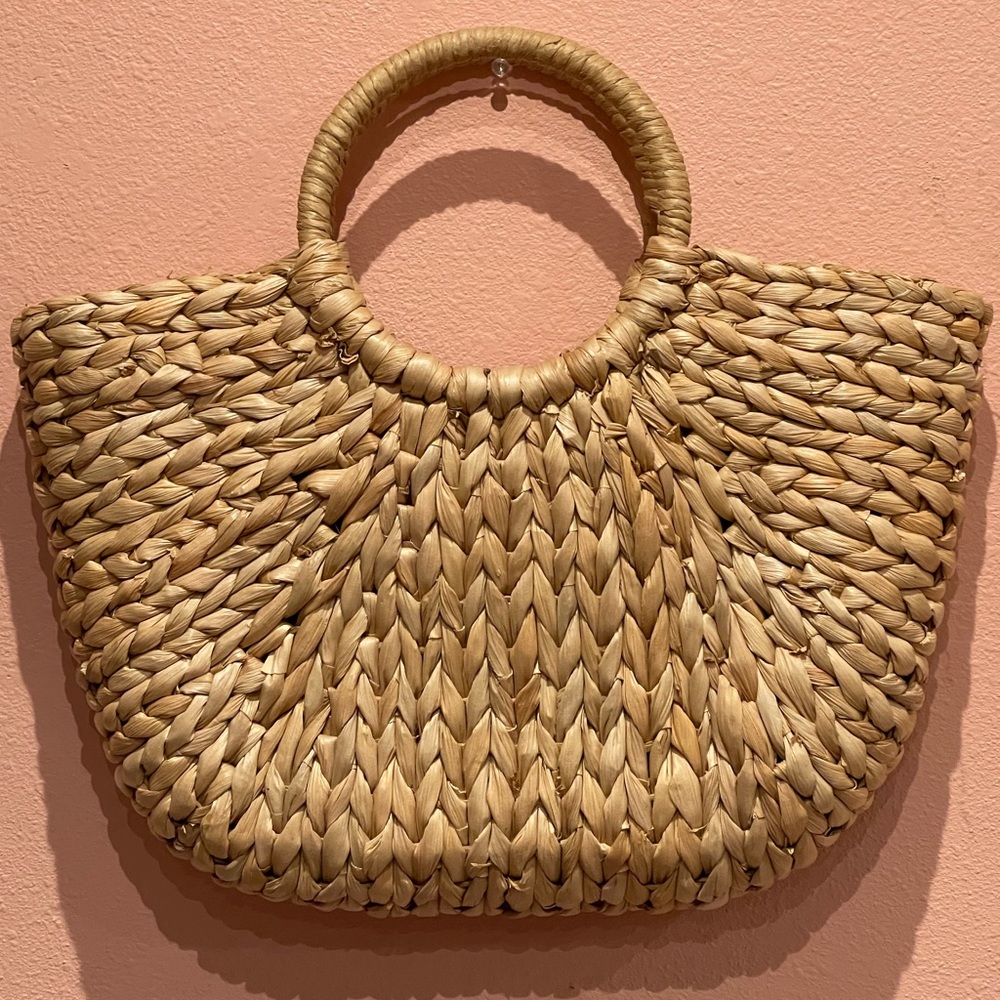 Tiki Straw Tote Handbag 🍹